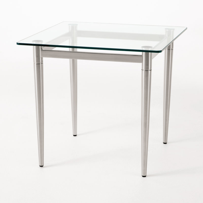Ravenna Lounge Reception End Table 22x22" Glass Top, Natural