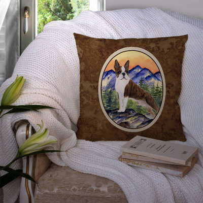 Boston Terrier Outdoor Reversible Throw Pillow