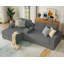 Canapé en forme de L de 106 pouces, canapé surdimensionné avec console de rangement et prise de charge, canapé de chaise longue faisant face à la gauche - canapé confortable gris-2029577638-2029577639