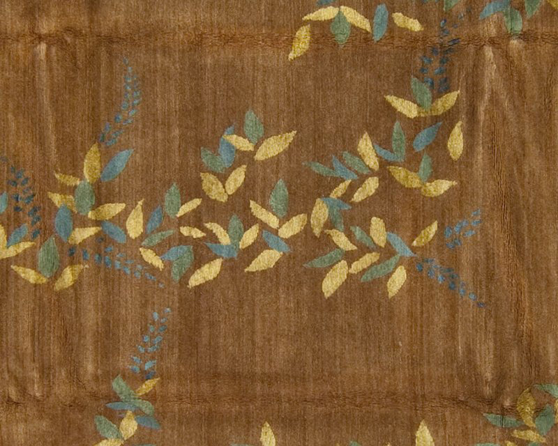 Floral Area Rug in Blue/Brown, Rectangle 3' x 5'