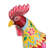 Henna Rooster Decor - Yellow/Red