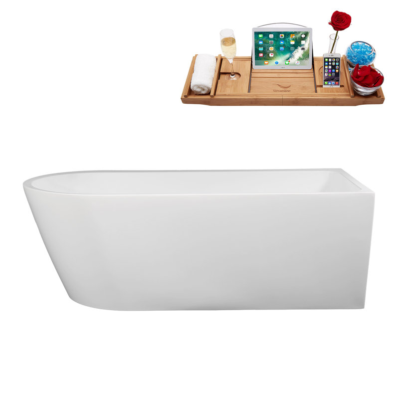 Baignoire autoportante 65 "avec drain interne Streamline, Bronze huilé mat, Oui