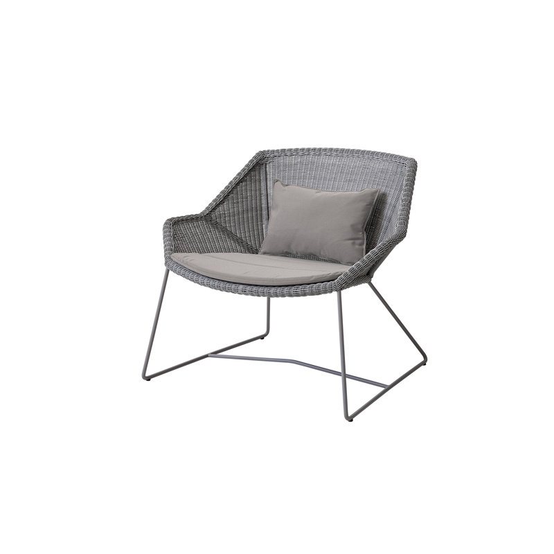 Breeze Patio Chair with Cushions, Black, Taupe