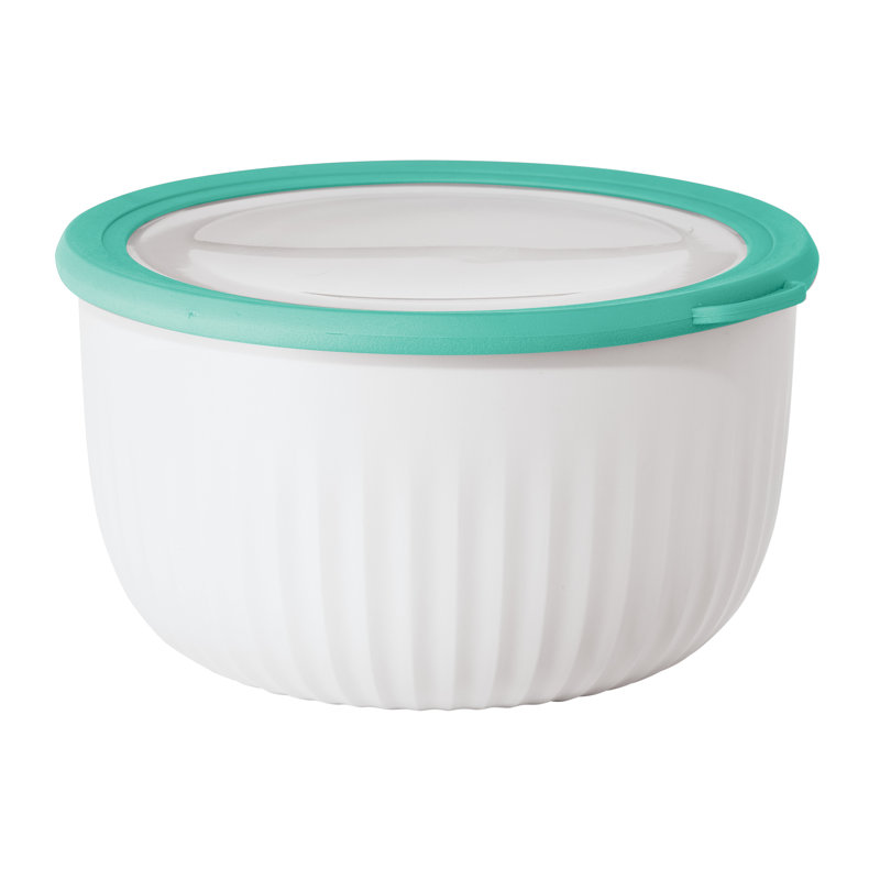 Bol de préparation en plastique Oggi, Blanc / aqua, 4 pte