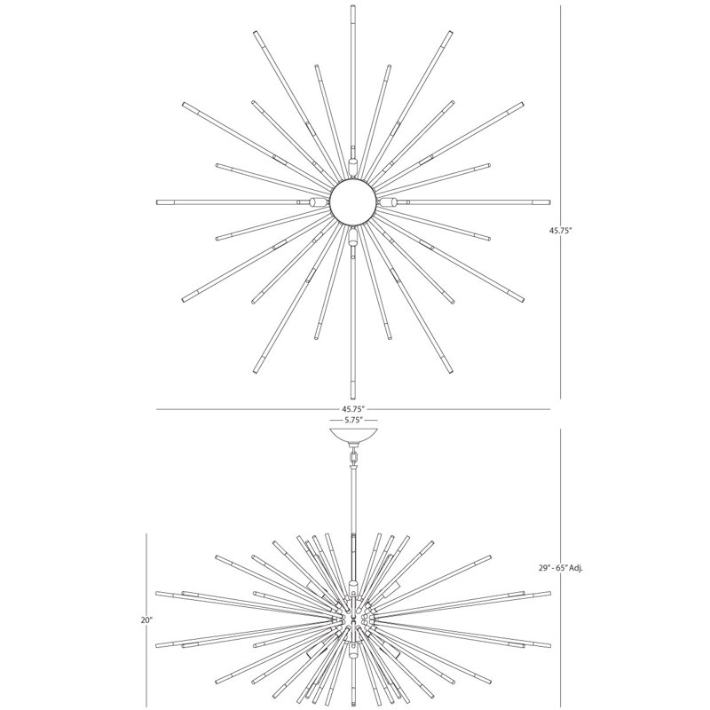 Andromeda 8 - Light Chandelier, Polished Nickel