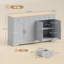 HOMCOM Sideboard Buffet Cabinet, Kitchen Storage Cabinet, 140 cm, Grey
