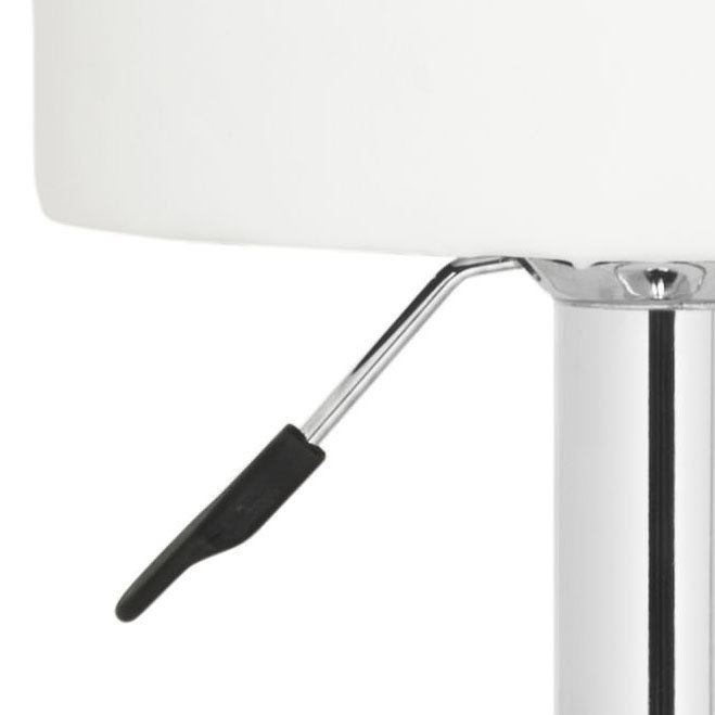 Bunky Swivel Upholstered Adjustable Height Counter Stool with Metal Frame, White