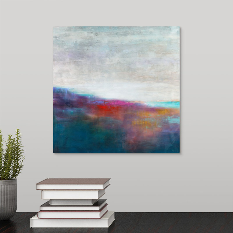 « turquoise aube », peinture sur toile, Toile tendue, H 12 po x l 12 po x P 1,25 po