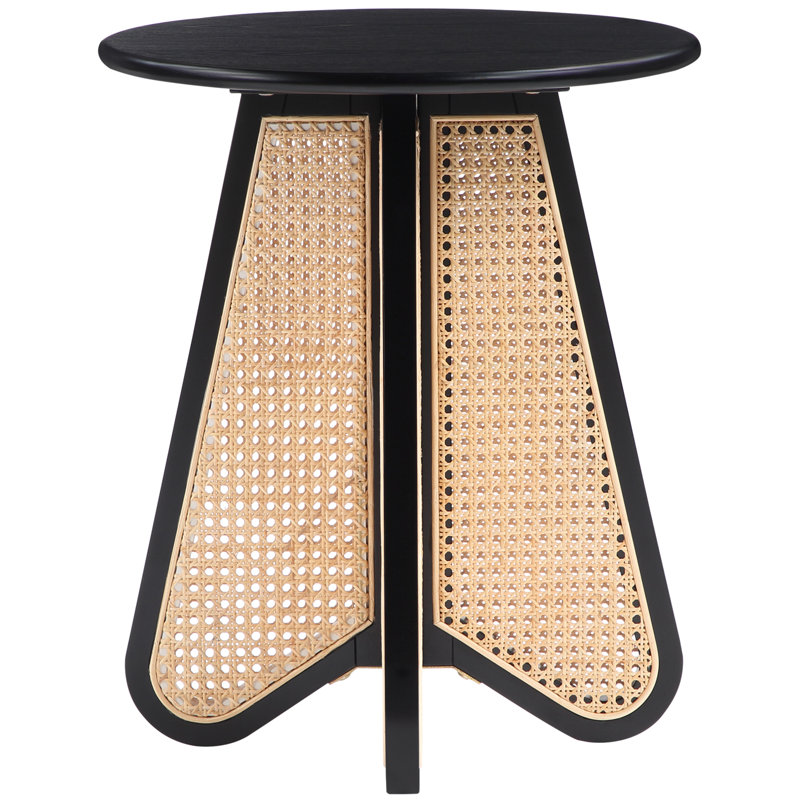 Solid Wood End Table, Black