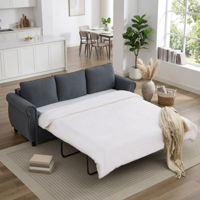 Upholstered 81.5 " Polyester Sleeper Sofa