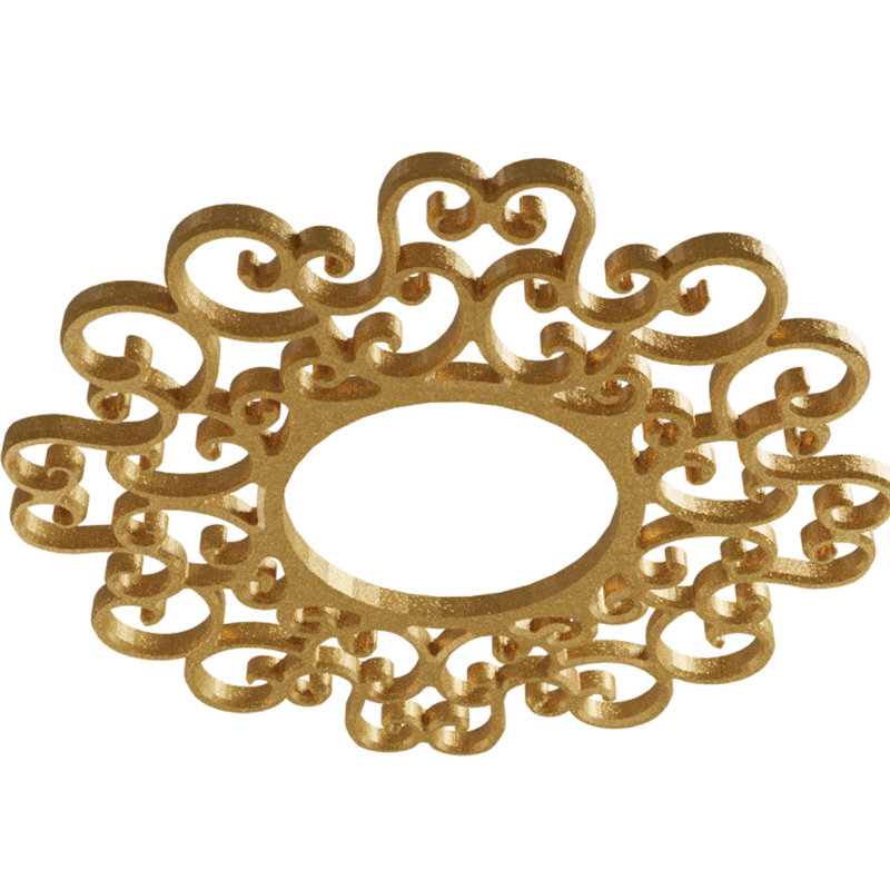 Médaillon de plafond 22 po x 22 po x 8 3/8 po x P 3/4 po Reims, H 16 po x l 16 po x P 0,5 po, Or