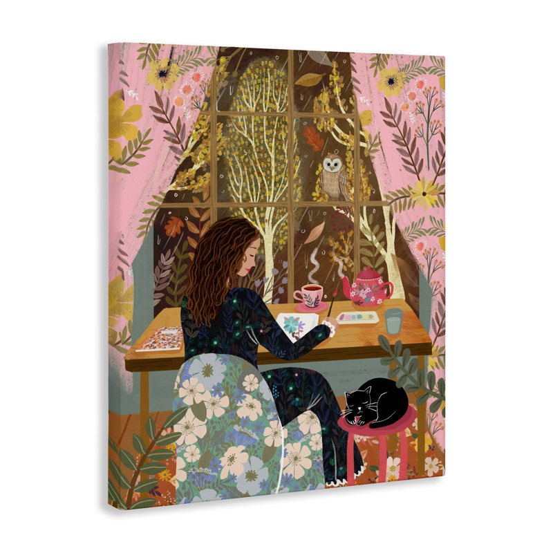 «Autumn Window Relaxing View Canvas», conception par Mia Charro, H 20 po x l 16 po
