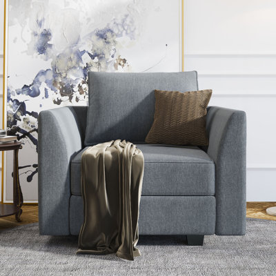 Manusite 35" W Upholstered Armchair with Storage Space