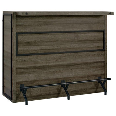 Jolina Aged Oak 5 Shelf Bar Unit by Gracie Oaks