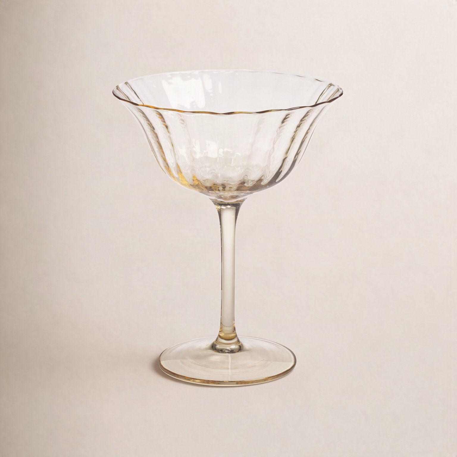 Apéritif Ribbed Coupe Glass, Goldenrod