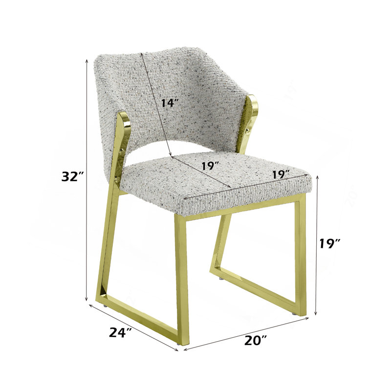 Ensemble de 2 chaises d'appoint en sherpa et miroir à finition dorée Galdesa Teddy