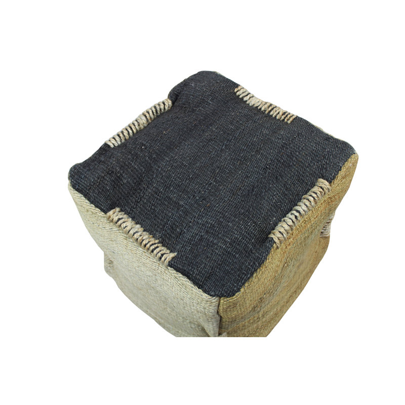 Tanya Upholstered Pouf, Water/Earth