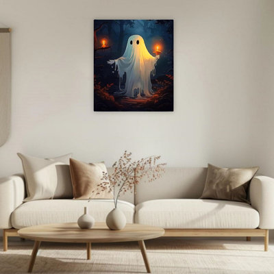 Cute Ghost Unframed Canvas Wall Art  24" X 36"