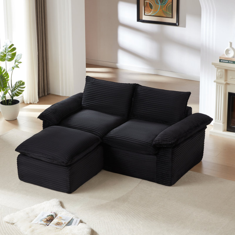 Modular Cloud Sofa with Corduroy Upholstery for Contemporary Living Spaces and Office Environments - Versatile Seating Solution with Premium Comfort
