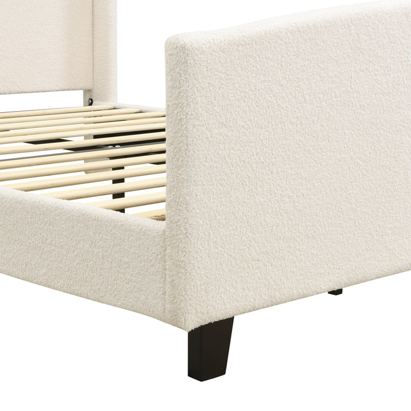 Structure de lit Teddy, Lit simple, Blanc