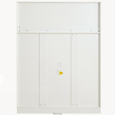 Grand garde-manger moderne de 53,2 po x 17,7 po avec 6 portes, tiroirs, tablettes réglables, plateaux coulissants et support à vin, blanc