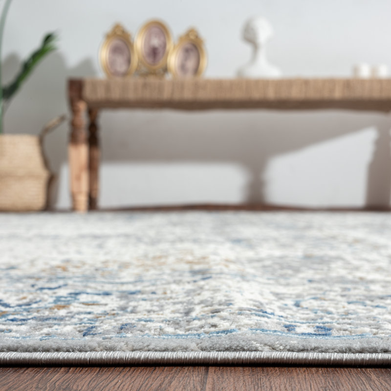 Tonio Area Rug in Blue/Gray, Rectangle 9'6" x 13', Blue/Gray