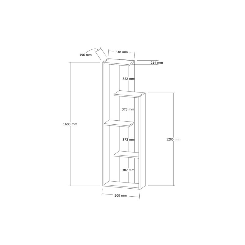 Bibliothèque géométrique H 63 "x l 19,7" Anuhya, Blanc