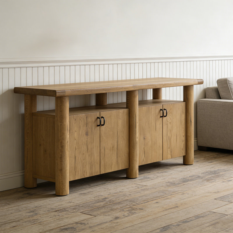 Console champêtre rétro, H 31,89 po x l 70,87 po x P 17,72 po