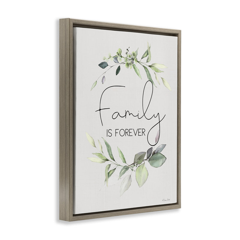 «Family Is Forever», art mural encadré par Susan Ball, Cadre flottant orme Montalcino, H 31 po x l 25 po