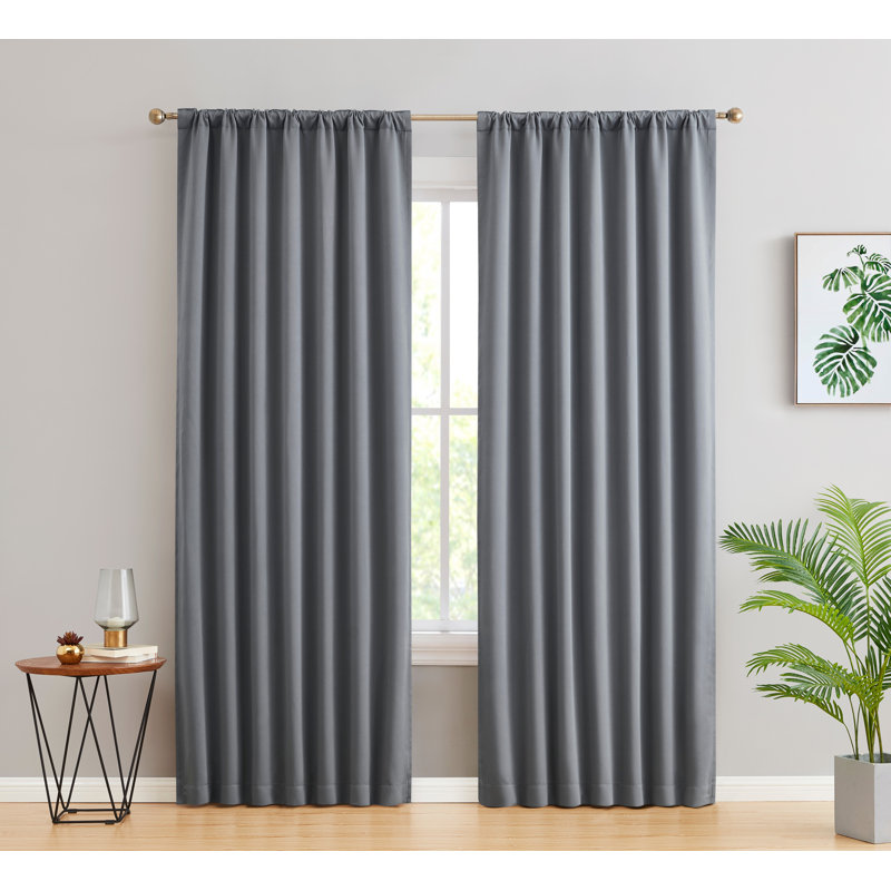 Arbas Curtain Pair, 52" W x 54" L, Gray