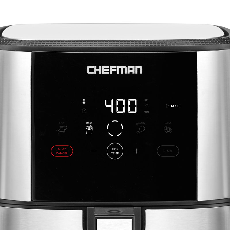 Chefman Turbofry Touch Digital Air Fryer, Stainless Steel, 5 Quart