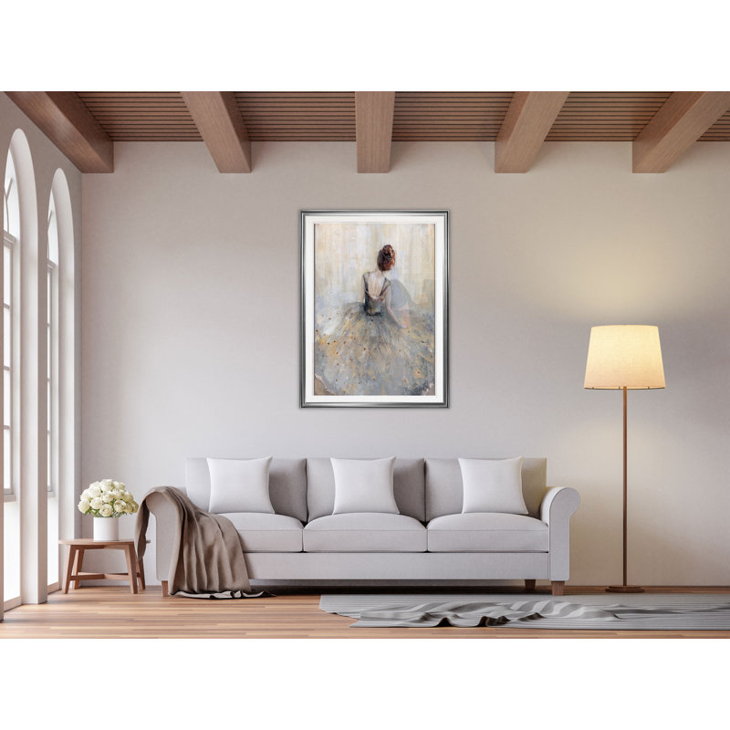 « belle contemplation », impression, H 36 po x l 26 po x P 1,5 po, Cadre argenté