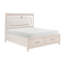 Lit plateforme moderne de luxe avec rangement pour pied de lit et tête de lit en bois clair-882880866