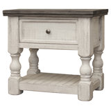 Stone 28'' W Solid Wood Nightstand