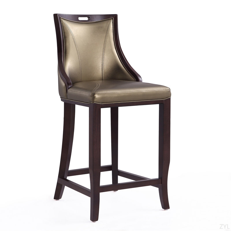 Tabouret de comptoir en chenille Evalyn, Bronze