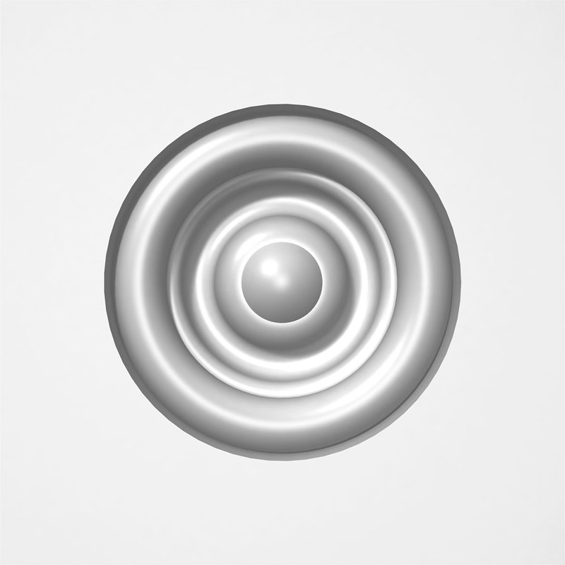 Standard Sedgwick Bullseye Rosette with Square Edge, 4" H x 4" W x 0.5" D