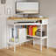 Bureau en coin de 31,5 po avec plateau demi-rond et deux tablettes
