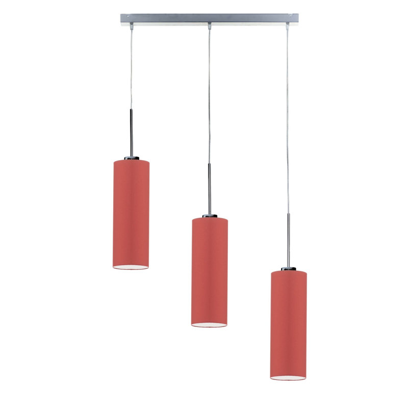 Borneo 3 - Light Kitchen Island Pendant, Silver, Red