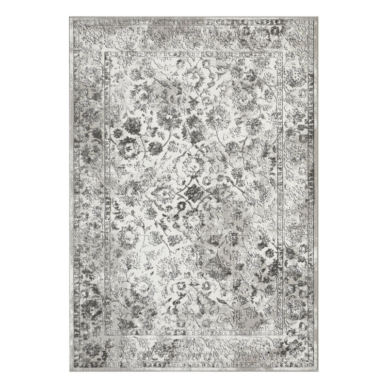 Tapis d'intérieur en polypropylène tissé à la main Raashid, Rectangle 6 pi 7 po x 9 pi 2 po
