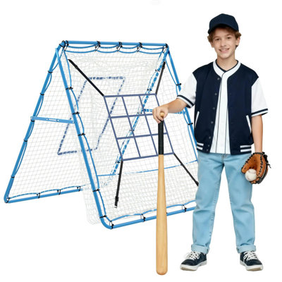 5ft 2-in-1 Baseball Pitching & Rebounder Net – Adjustable Angle with Strike Zone