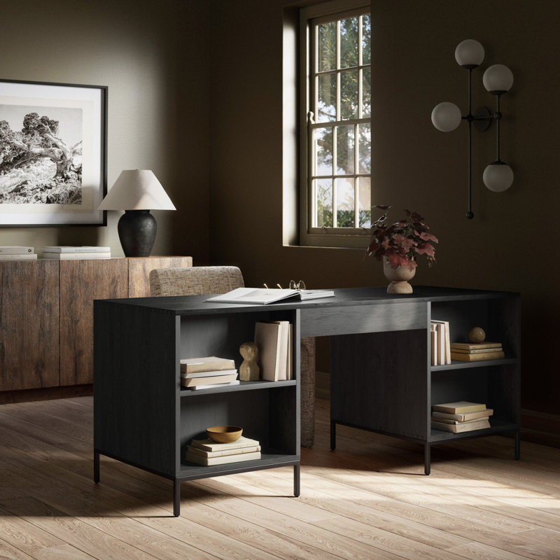 Trey Solid Wood Executive Desk, Auburn Poplar