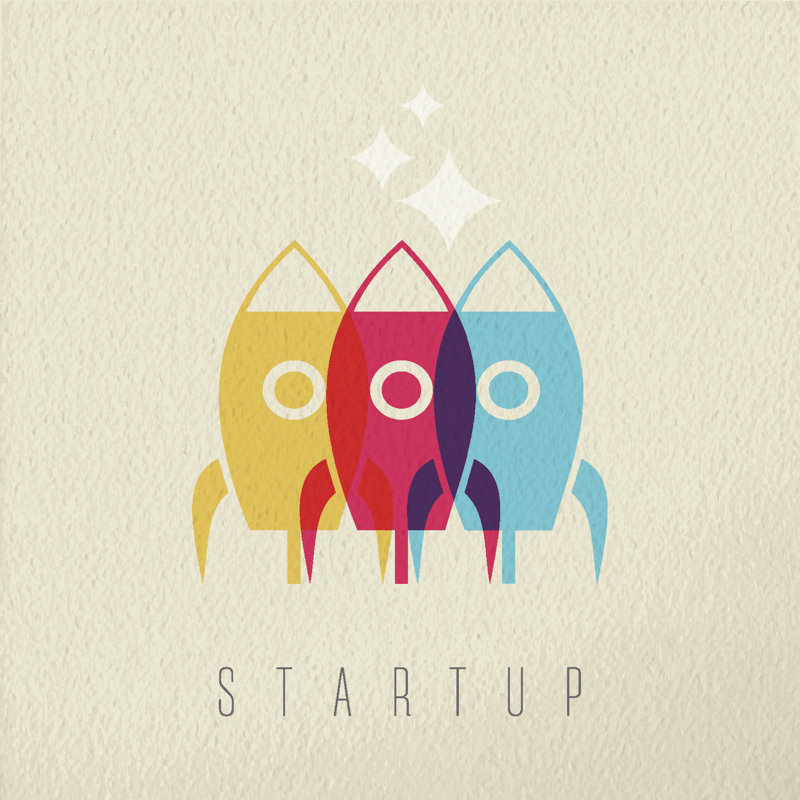 Colourful Rocket Ship - Wrapped Canvas Print, 91cm H x 91cm W