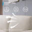 Ensemble de salon 3 pièces en lin avec repose-pieds, canapé modulaire et causeuse avec poches latérales, beige-86843606