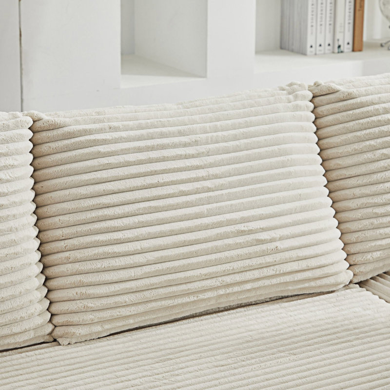 Canapé-lit modulaire Boneless, Velours côtelé beige