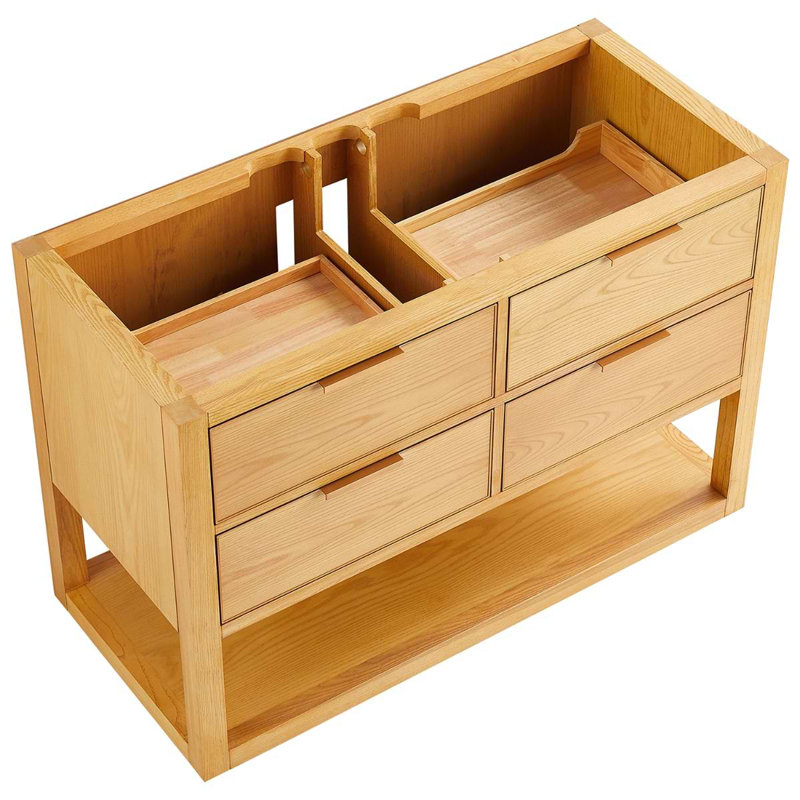 Dayton 48" Woodgrain Vanity With Pure Quartz Top And Ceramic Basin