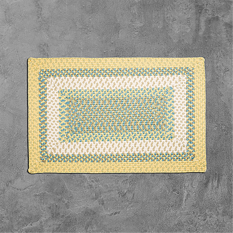 Tapis géométrique jaune en polypropylène Aylo, Rectangle 12 pi x 15 pi, Jaune