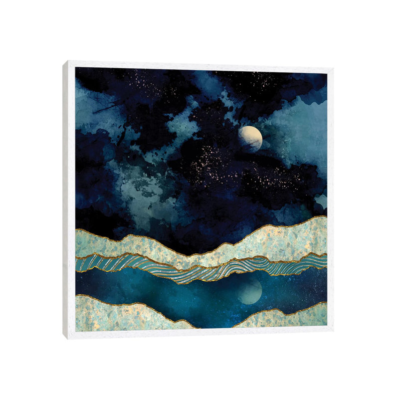 Indigo Sky - Print on Canvas, 66.04 cm H x 66.04 cm W, White Framed