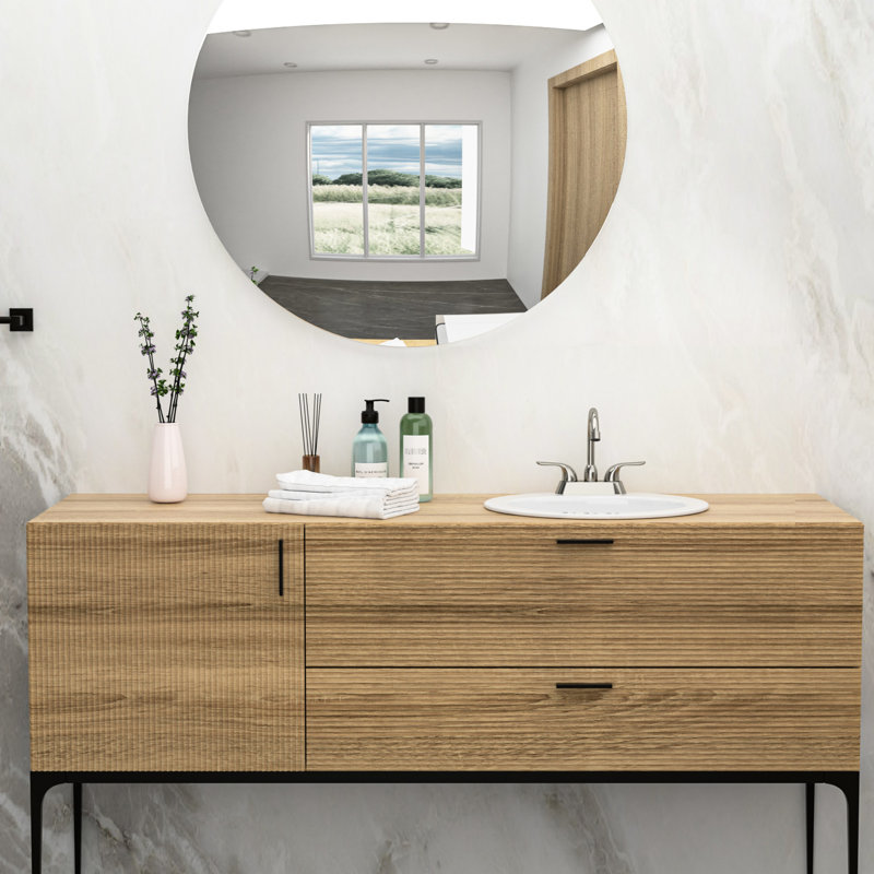 Lavabo de salle de bain ovale encastré en céramique blanche 20 po x 18 po - Moderne, teinté, pour différents emplacements 20 po x 18 po Style moderne, résistant, s'adapte à diverses utilisations