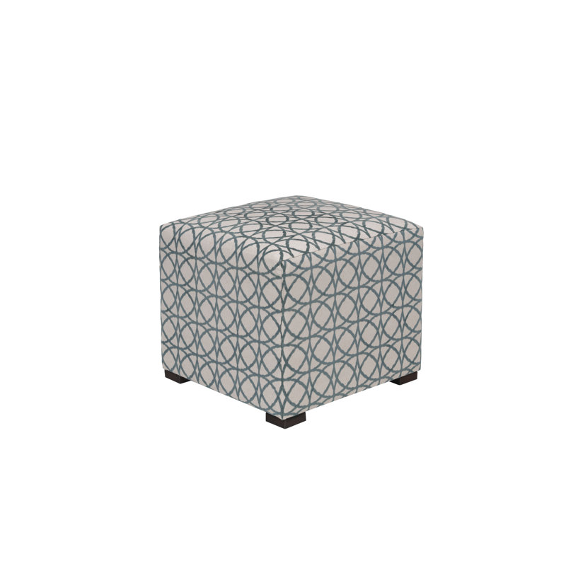 Dalery Upholstered Ottoman, Natural/Lagoon 100% Polyester