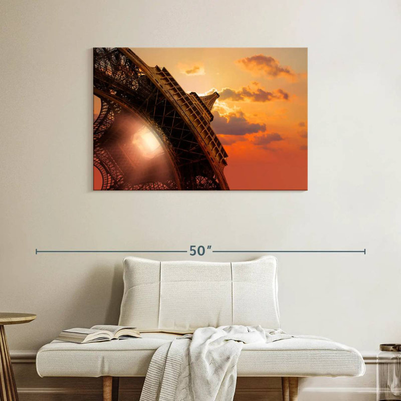 Lilie Orange Skies Eiffel Tower, 26" H x 39" W